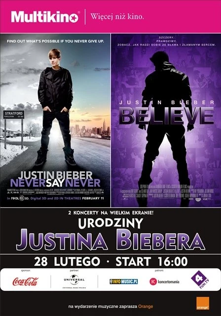 KONKURS! 20. urodziny Justina Biebera w Multikinie!