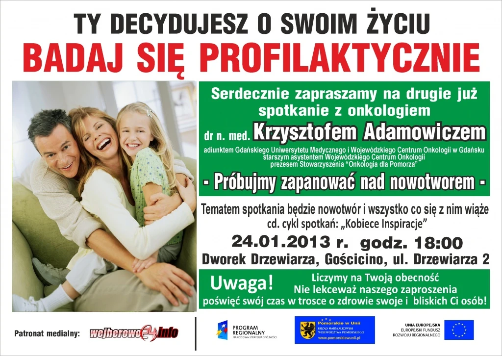 Jutro spotkanie z onkologiem w Dworku Drzewiarza
