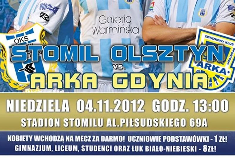 W niedzielę Arka zagra ze Stomilem Olsztyn