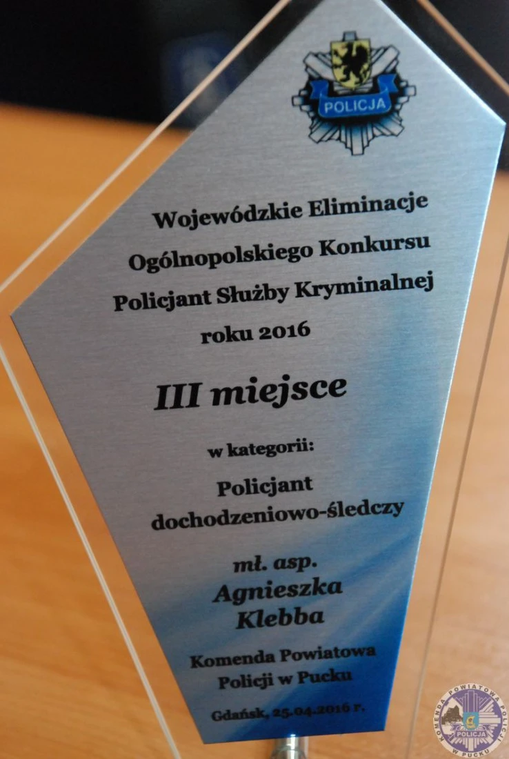 Policjantka z pucka wśród najlepszych w województwie