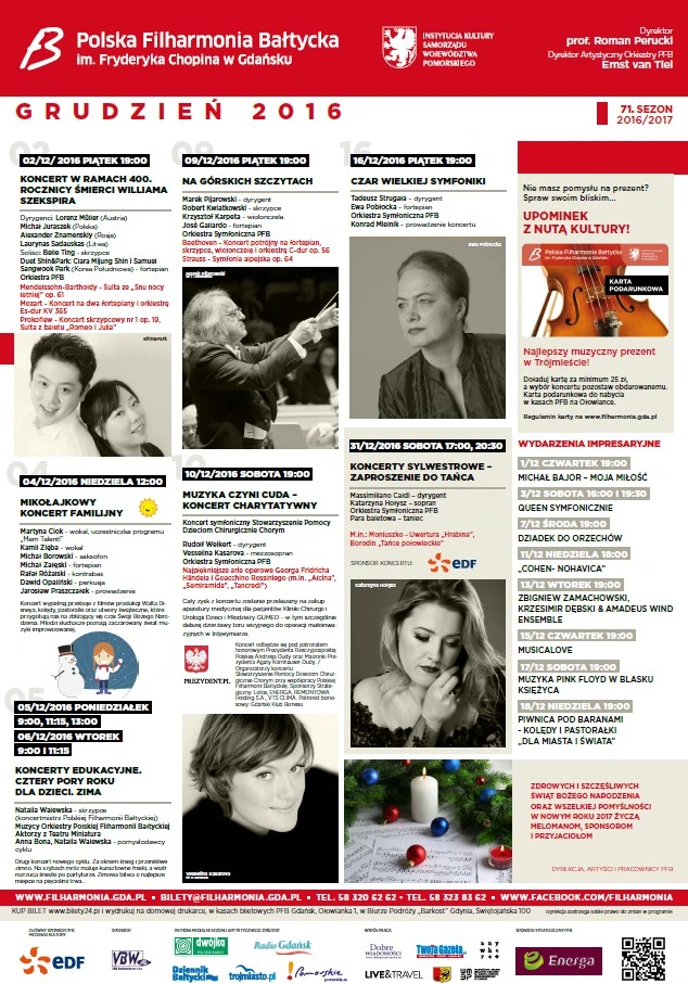 Polska Filharmonia Bałtycka - grudzień pełen czaru i prezentów!