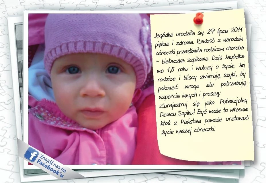 Półtoraroczna Jagódka walczy o życie. Pomóż jej!