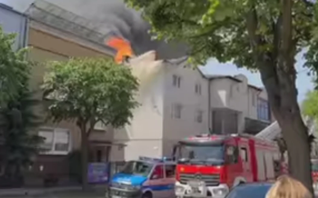 Pożar w Rumi przy ul. Wybickiego/nadesłane