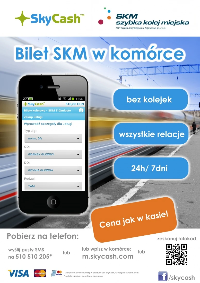 Bilet SKM także w telefonie komórkowym