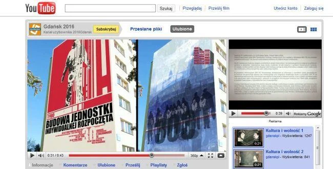 Gdańsk: Tuba kultury i wolności na You Tube