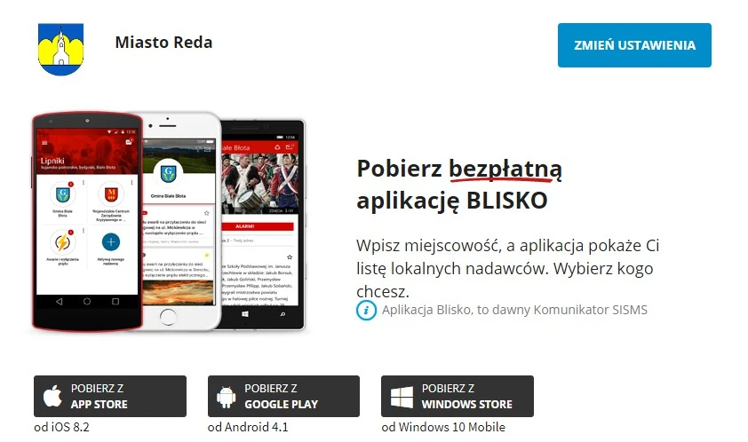 Alerty na telefon będą ostrzegać mieszkańców Redy