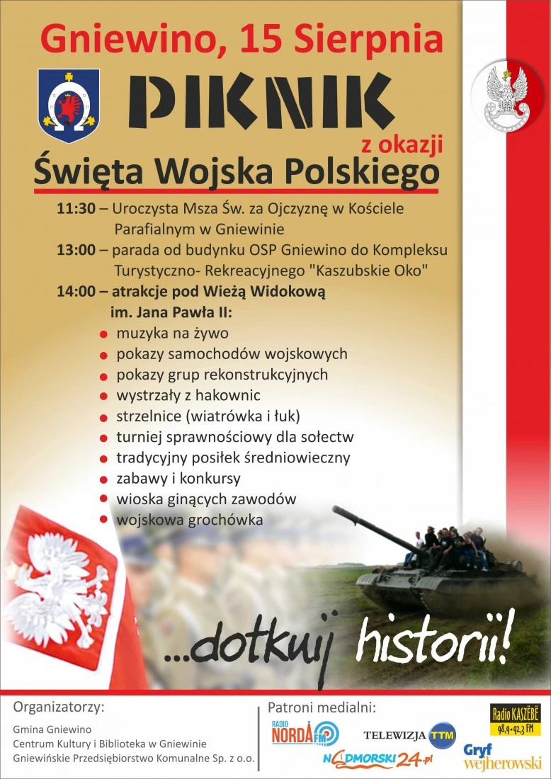 Zbliża się Piknik z okazji Święta Wojska Polskiego w Gniewinie