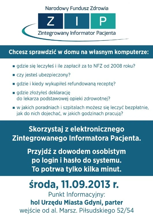 Elektroniczny informator ZIP dla pacjenta