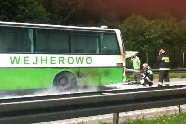 Gdynia: Pożar autokaru na obwodnicy